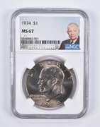 MS67 1974 Eisenhower Silver Dollar NGC