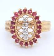 Beautiful Yellow Gold Ruby and Diamond Ring