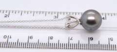 Simple & Elegant 14kt WG Tahitian Pearl Necklace