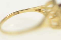 14K Yellow Gold Marquise Garnet Diamond Halo Engagement Ring