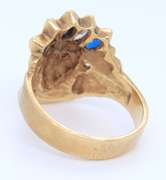 Nice Yellow Gold Indian Head Men's Cubic Zirconia Ring