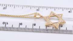 Fancy Yellow Gold Diamond Star of David Pendant on Chain