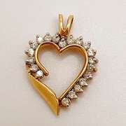 14kt Yellow Gold & Diamond Heart Pendant