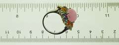 Sterling Silver Flawless Rose Quartz Color Gemstone Halo Ring