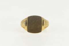 14K Yellow Gold Vintage NOS 1950's Monogrammable Squared Ring