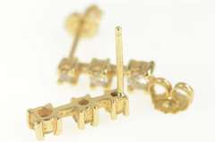 14K Yellow Gold 0.46 Ctw Diamond Tiered Bar Statement Earrings