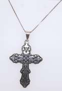 Vintage Sterling Silver Mexico Signed Cross Pendant on Chain