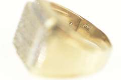 10K Yellow Gold 0.75 Ctw Pave Diamond Square Men's Ring