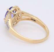 14kt Yellow Gold, Tanzanite, & Diamond Ring