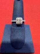 LADIES 18K WHITE GOLD ENGAGEMENT RING WITH 0.70 CARAT CENTER PRINCESS CUT DIAMOND