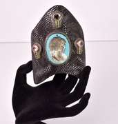Stunning 18.60CTW Tourmaline & 2.60CTW Diamond Cameo Cuff