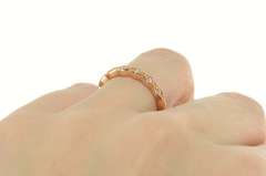 14K Rose Gold Diamond Stackable Milgrain Wedding Band Ring