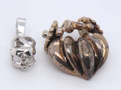 Lot of 2 Vintage Sterling Silver Pendants