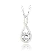 Sterling Silver 1ct White Topaz Infinity Necklace