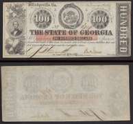 $100 1863 Milledgeville The State of Georgia Obsolete.  Great condition.