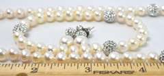 Elastic Faux Pearl Set With Silver Accents