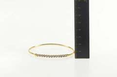 10K Yellow Gold Wavy Tanzanite Oval Statement Bangle Bracelet