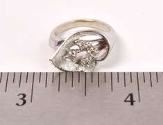 Vintage Lilly Diamond Ring in 14K White Gold