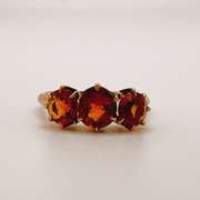 14kt Solid Yellow Gold & Orange Sapphire Ring