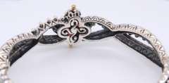 Barbara Bixby Pink Tourmaline Flower Diamond Carved Bangle Bracelet