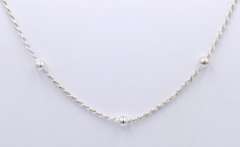 925 Sterling Silver Ball Rope Chain Necklace