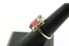 Unique Polychromatic Tourmaline Ring with 18k Yellow Gold