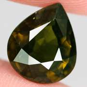 Rich 4.01ct natural olive green Tourmaline pear