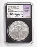 MS70 2019-W American Burnished Silver Eagle FD Philadelphia Signed NGC