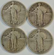 4 Diff. choice XF Standing Liberty Quarters 1925-1930