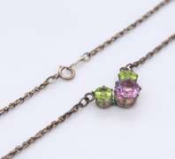 Vintage Sterling Silver Multi Gemstone Pendant on Chain