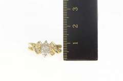 14K Yellow Gold 0.42 Ctw Marquise Diamond Halo Engagement Ring