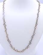 Vintage Italian Sterling Silver Heart Shaped Link Chain Necklace