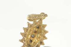 10K Yellow Gold Diamond Accent Marquise Cluster Simple Pendant