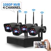 4CH 2.0MP 1080P Wireless Black Surveillance Camera