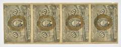 Lot (4) Uncut 10 Cents United States Fractional Currency