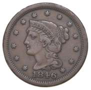 1846 Braided Hair Large Cent - Small Date