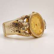 18kt GP Leopard Geneva Bangle Watch