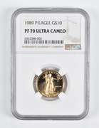 PF70 UCAM 1989-P $10 American Gold Eagle 1/4 Oz. .999 Fine Gold NGC