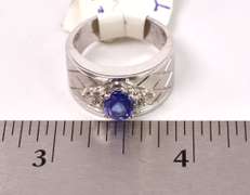 Incredible Purple Gemstone and Diamond Ring in 14K White Gold