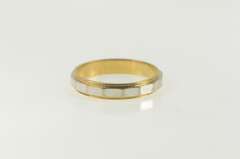 14K Yellow Gold Vintage NOS 1950's Two Tone Squared Band Ring