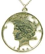 1922 Cut Out Liberty Dollar Pendant & Chain