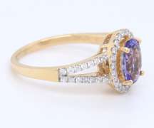 14kt Yellow Gold, Tanzanite, & Diamond Ring