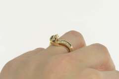 14K Yellow Gold 0.50 Ctw Diamond Sapphire Wave Twist Band Ring