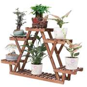 Flower Shelf Wheel Star-shape Style Balcony Flower Rack