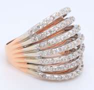 Attractive Rose Gold Multi Row Diamond Wedding Band
