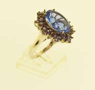 Sterling Silver Large Oval Tanzanite Ring
