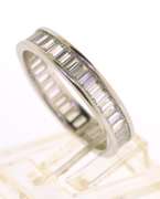 Sterling Silver Baguette Crystal Band