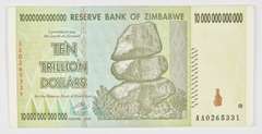 2008 Zimbabwe 10 Trillion Dollars Note Error