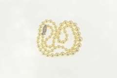 14K White Gold Graduated Classic Pearl Strand Statement Necklace