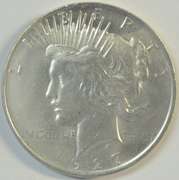 Mint State 1927-D Peace Silver Dollar. Key date, cleaned